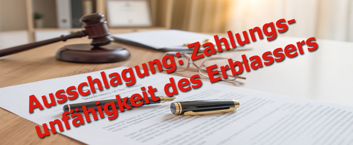 Ausschlagung: Zahlungsunfähigkeit des Erblassers 